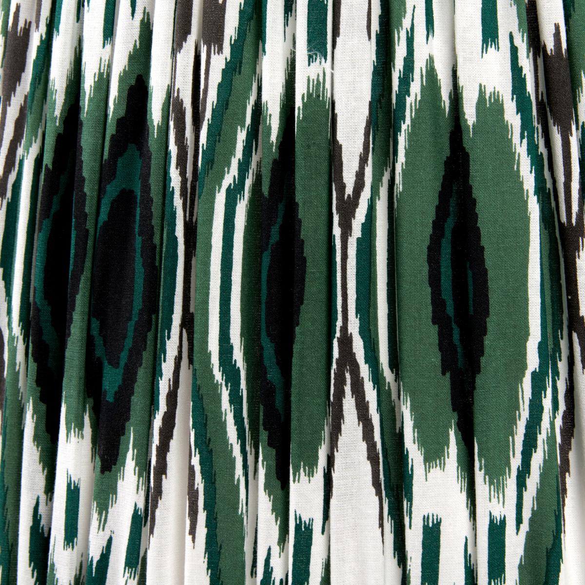 Izara Ikat Patterned Gathered Tapered Lamp Shade Green – image 4