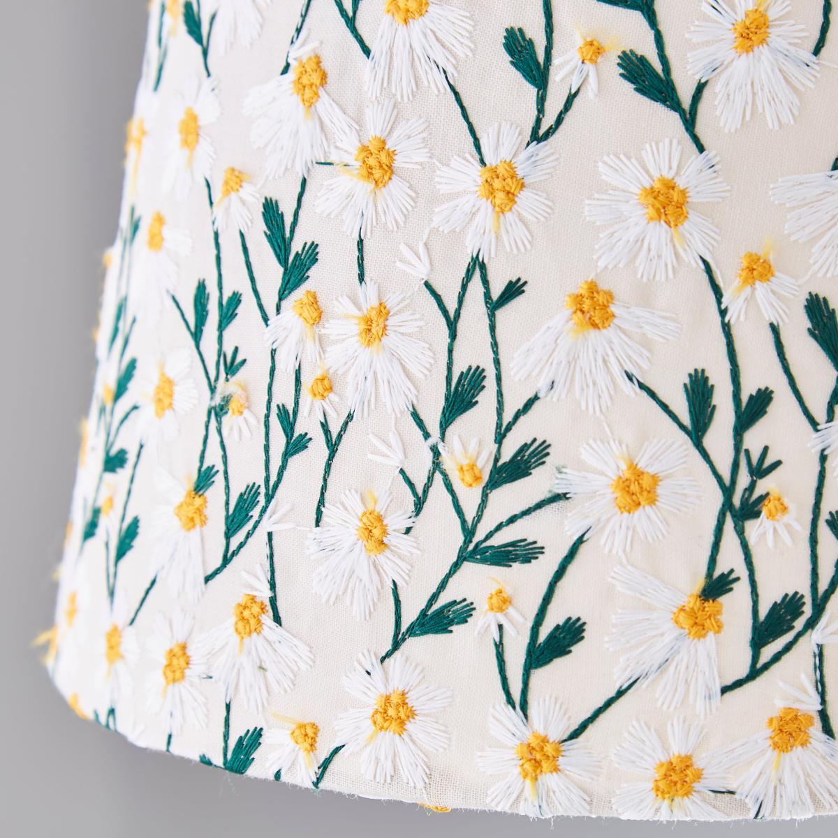 Daisy Embroidered Tapered Lamp Shade MultiColoured – image 5