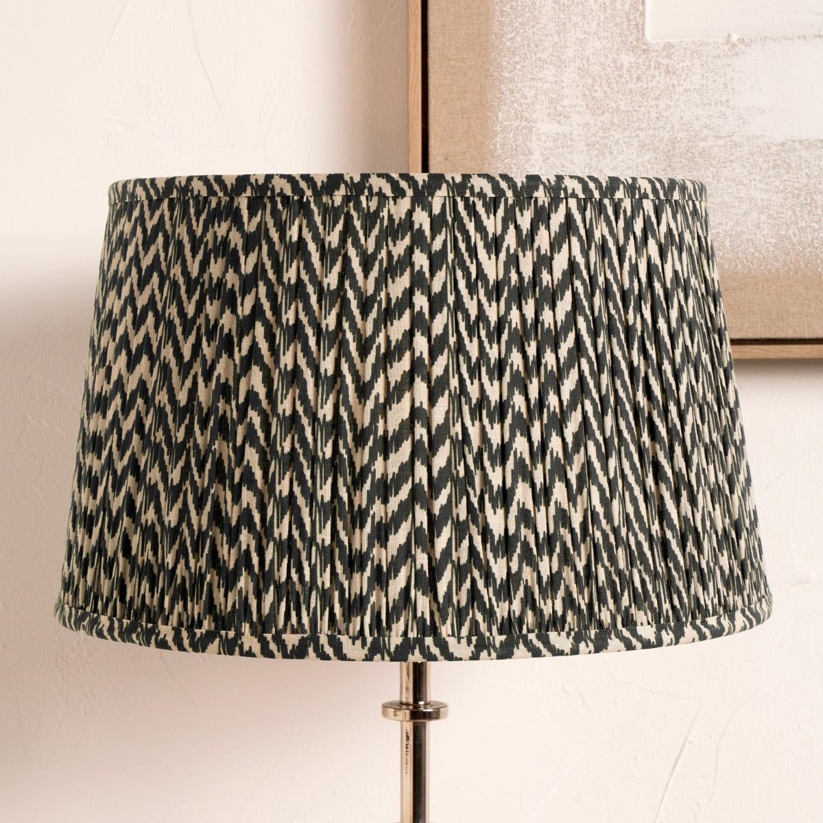Vienna Chevron Mushroom Pleat Lamp Shade Black – image 1
