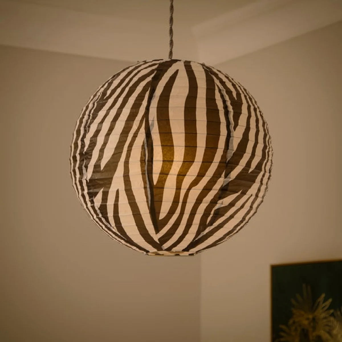 Zebra Print Easy Fit Round Pendant Shade – image 2