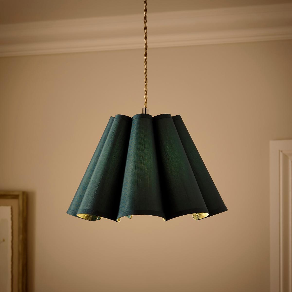 Petal Pleat Lamp Shade Peacock – image 2