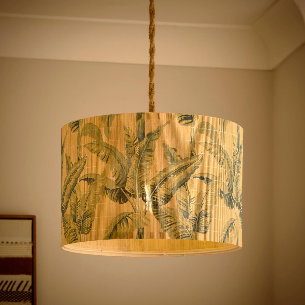 Equatorial Palm Bamboo Drum Lamp Shade MultiColoured – image 2