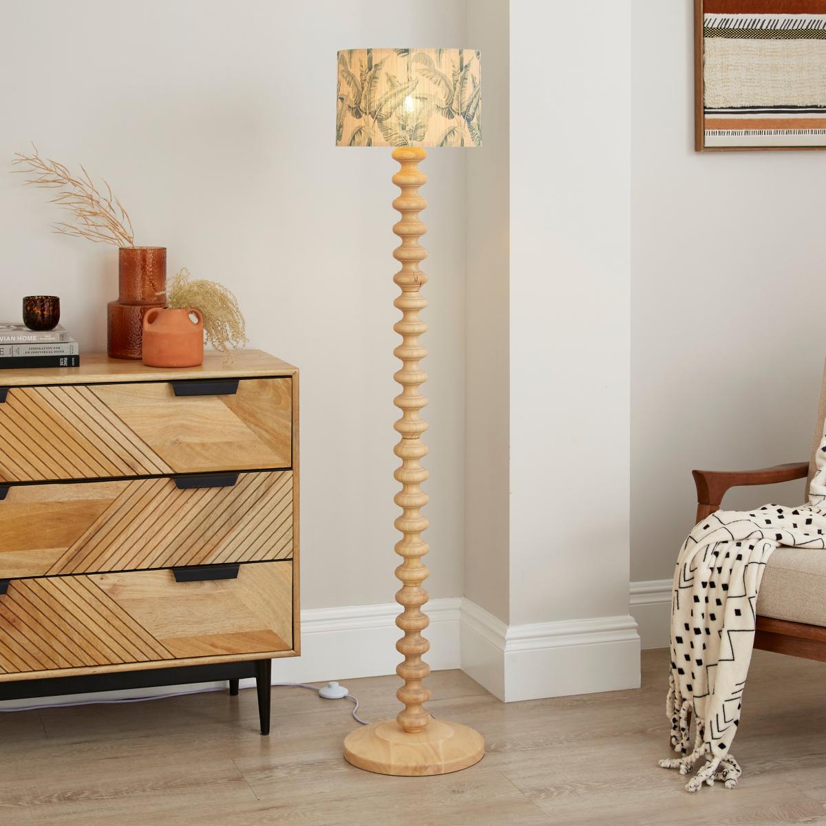 Equatorial Palm Bamboo Drum Lamp Shade MultiColoured – image 4