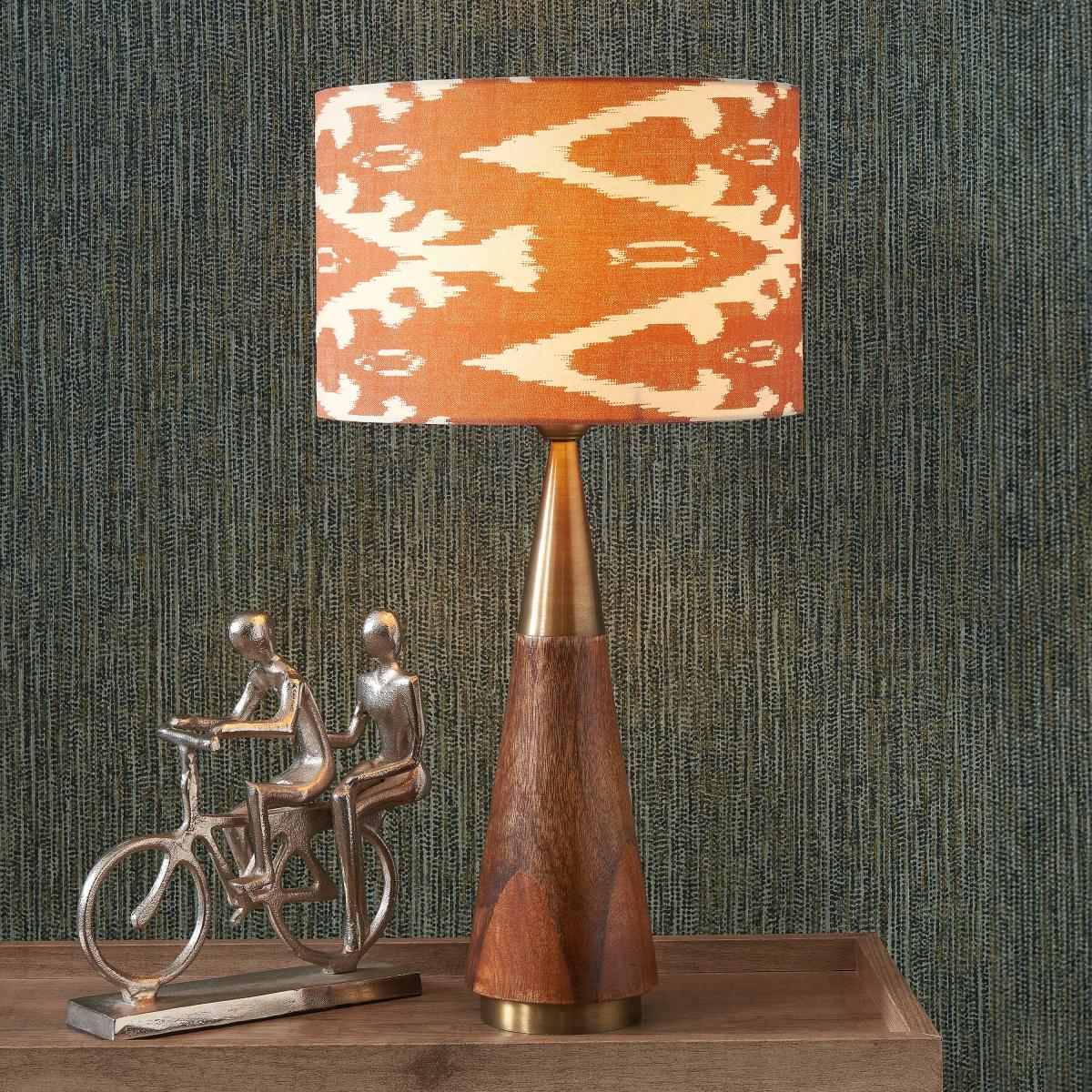 Lars Ikat Patterned Cylinder Shade Cinnamon – image 2