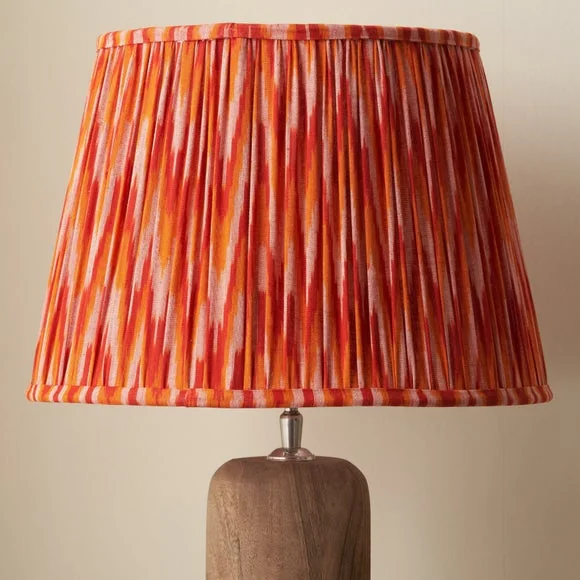 Pacific Lifestyle Suri Ikat Pattern Mushroom Pleat Tapered Lamp Shade – image 1