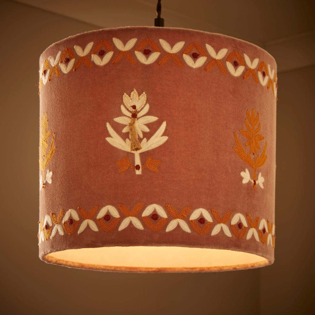 Blush Embroidered Lamp Shade Blush (Pink) – image 2