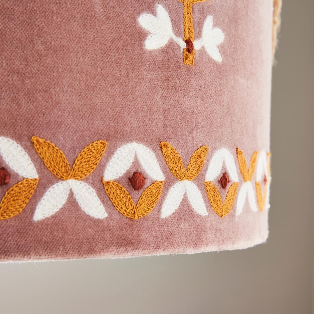 Blush Embroidered Lamp Shade Blush (Pink) – image 4