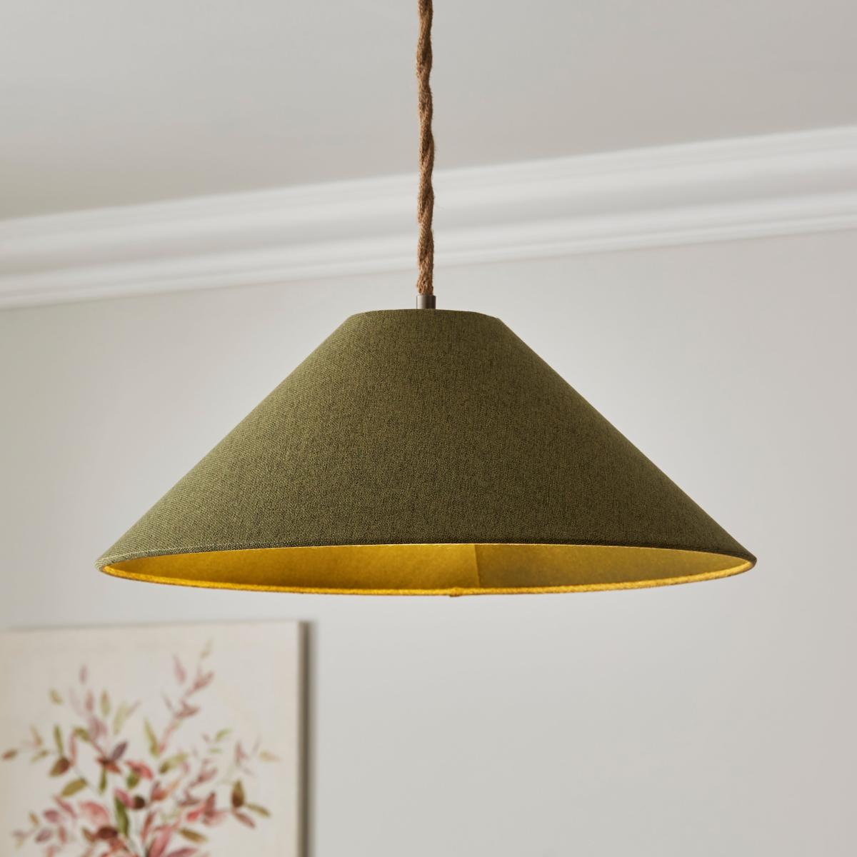 Churchgate Ashby Conical Extreme Empire Lamp Shade Olive | Flitch