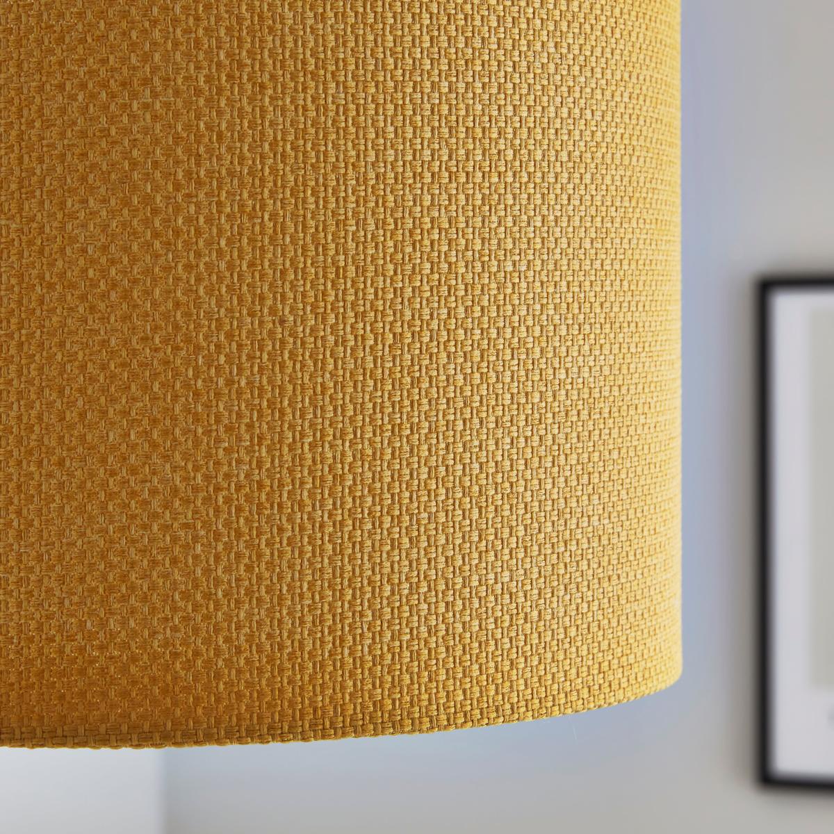 Barkweave Easy Fit Drum Lamp Shade Ochre (Yellow) – image 1