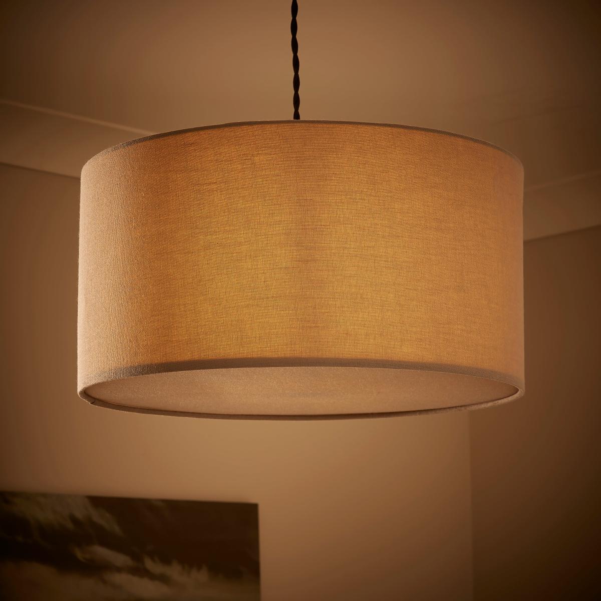 Luna Shallow Drum Lamp Shade Grey – image 2