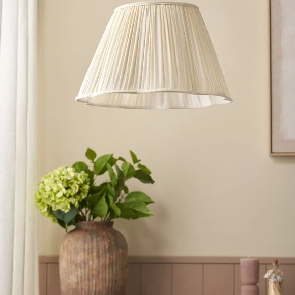 Pacific Lifestyle Malia Mushroom Pleat Scalloped Tapered Lamp Shade – image 1