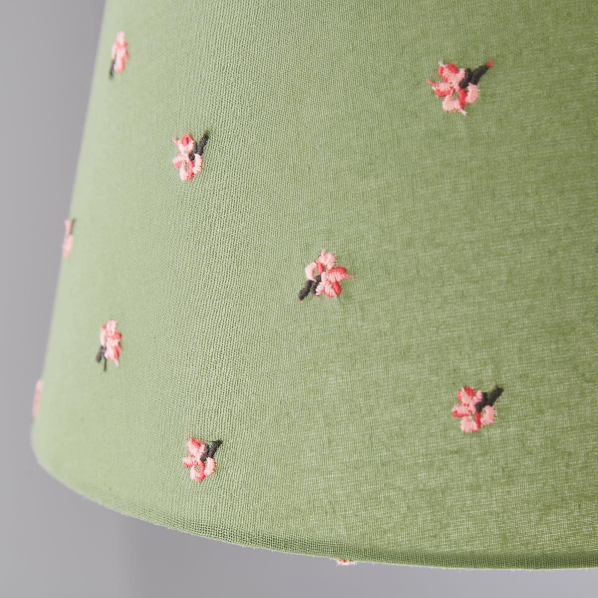 Green Flower Embroidered Tapered Lamp Shade MultiColoured – image 5