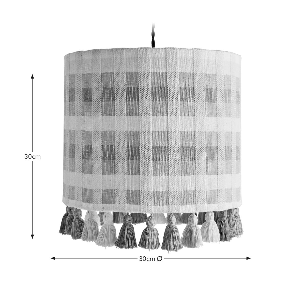 Check Tassel Lamp Shade Natural – image 4