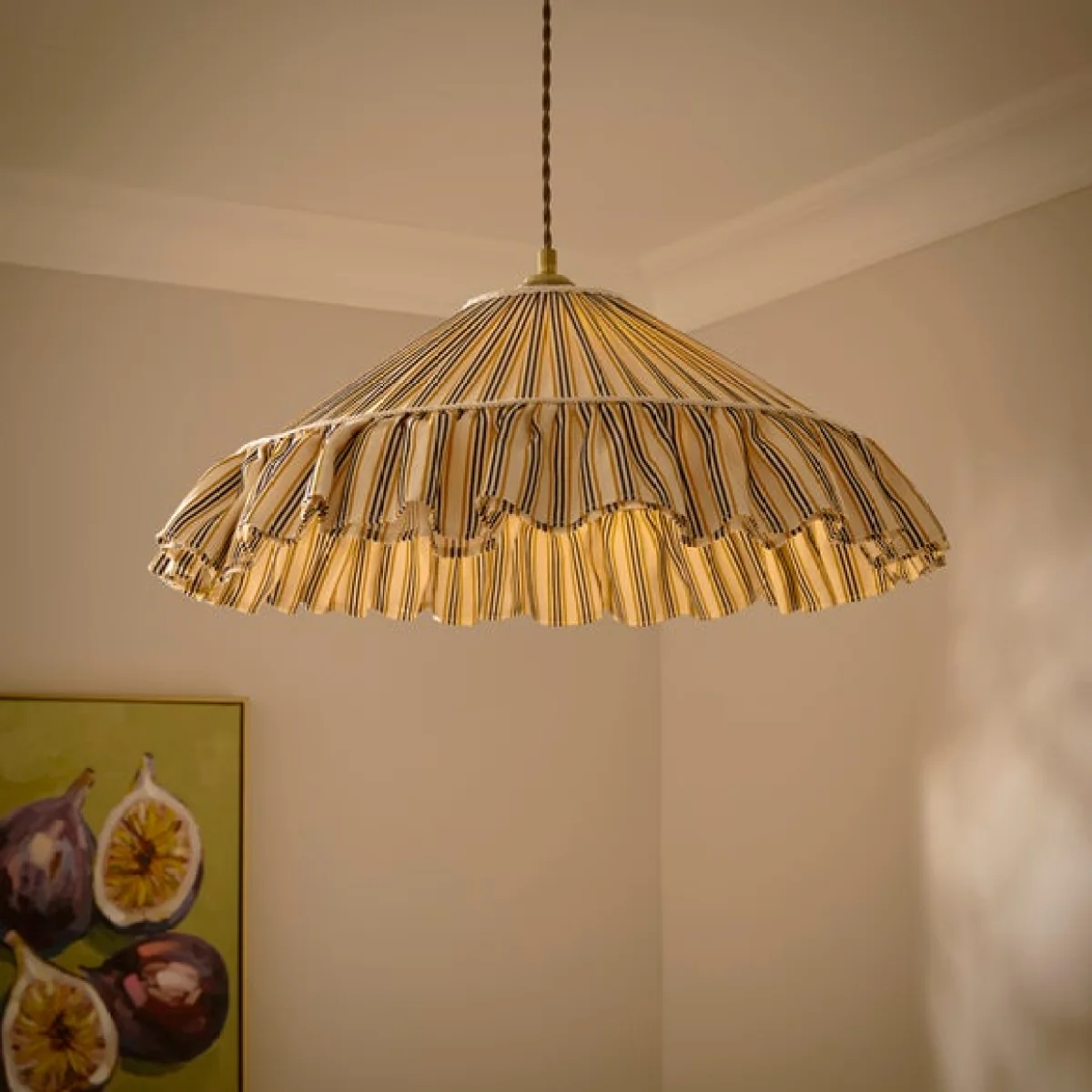 Stripe Ruffle Easy Fit Lamp Shade – image 2