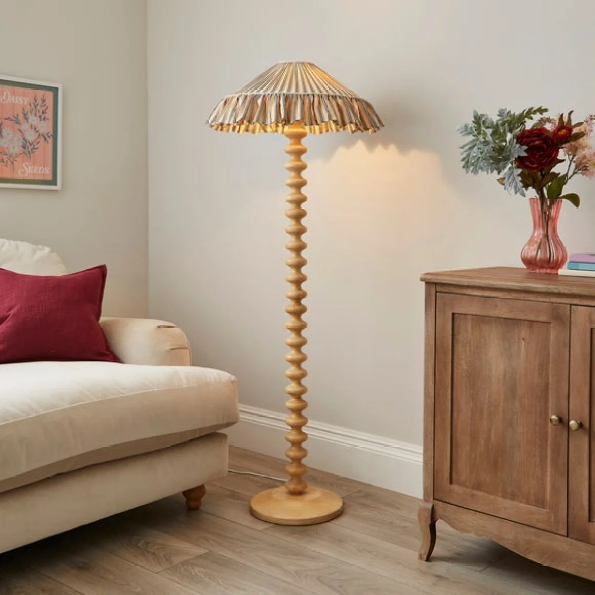 Stripe Ruffle Easy Fit Lamp Shade – image 3