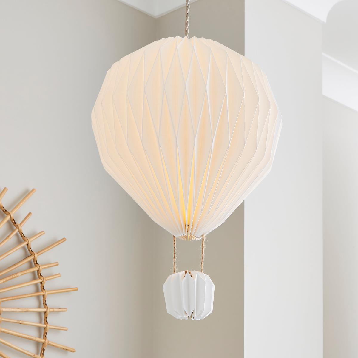 Origami Hot Air Balloon Easyfit Pendant White – image 1