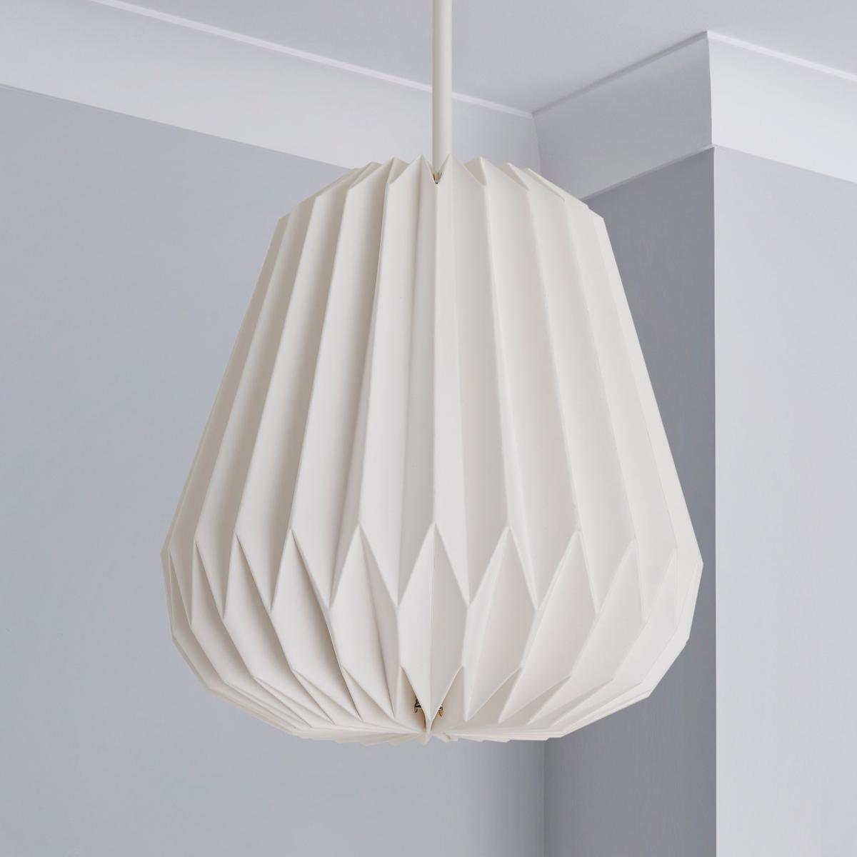 Origami Decagon Paper Pendant Small White – image 2
