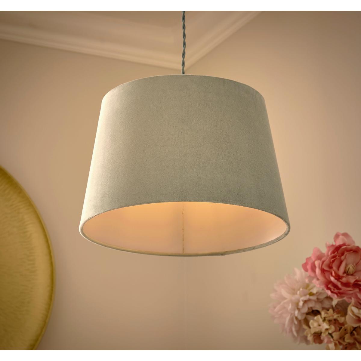 Clara Velvet Tapered Lamp Shade Pale Blue – image 2