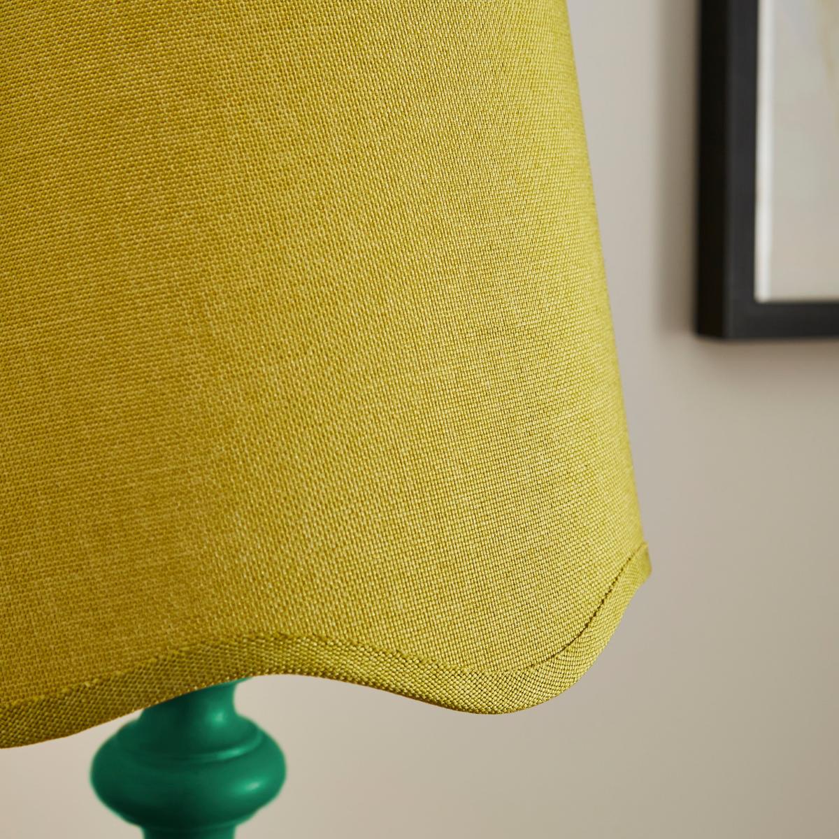 Scalloped Edge Linen Lamp Shade Sage (Green) – image 5
