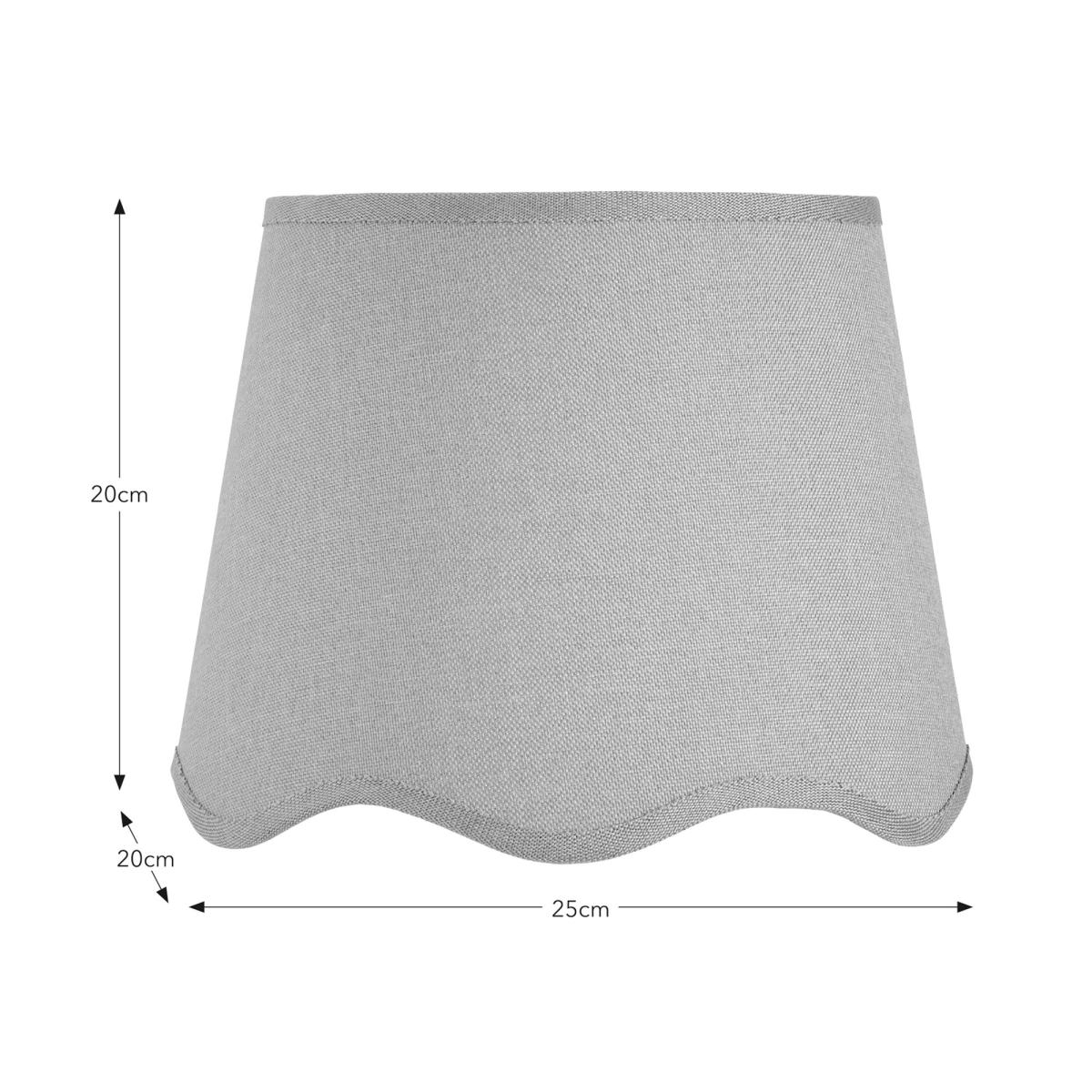 Scalloped Edge Linen Lamp Shade Sage (Green) – image 6