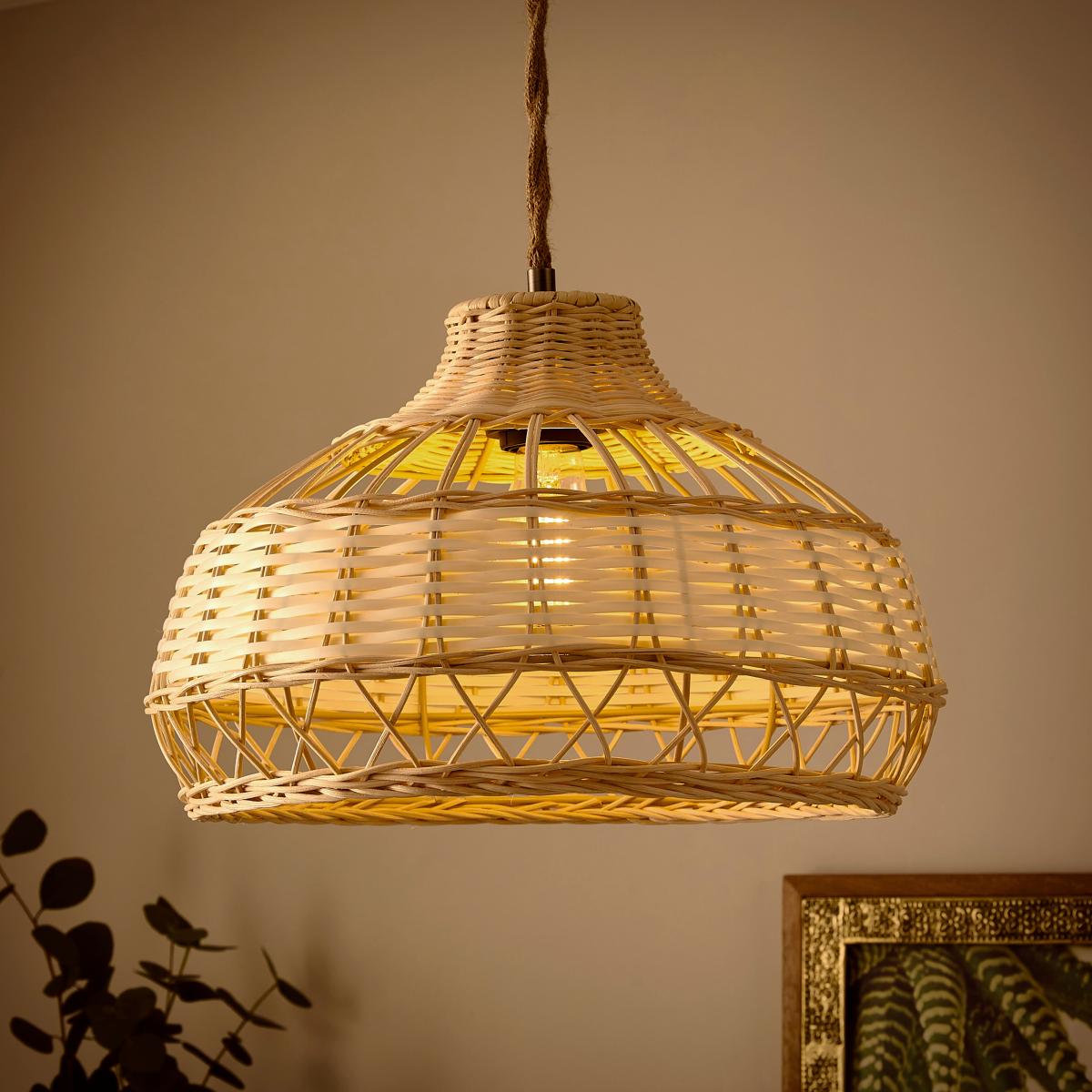 Carmen Rattan Easy Fit Pendant Shade Natural – image 2
