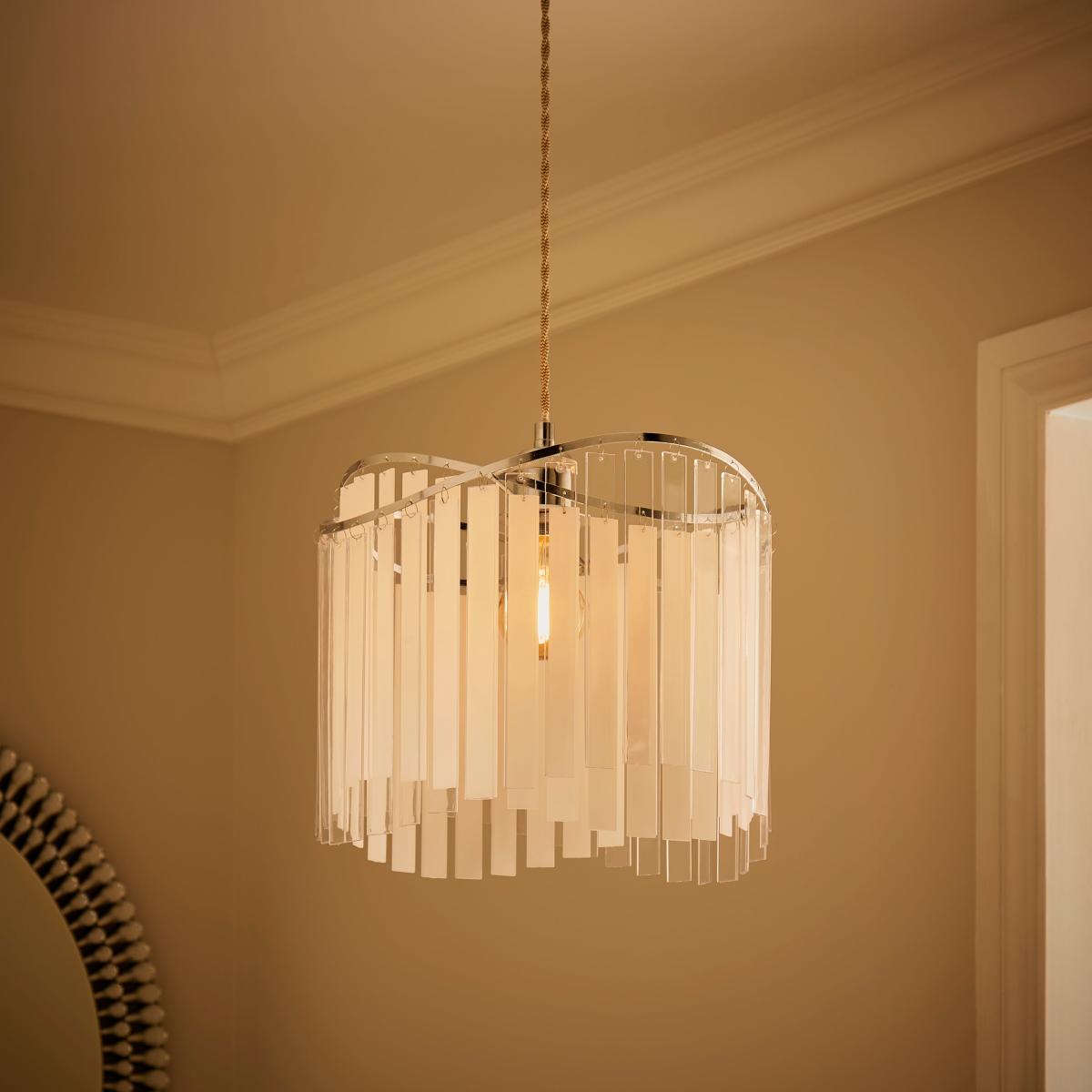 Ayla Frosted Easy Fit Pendant Clear – image 2