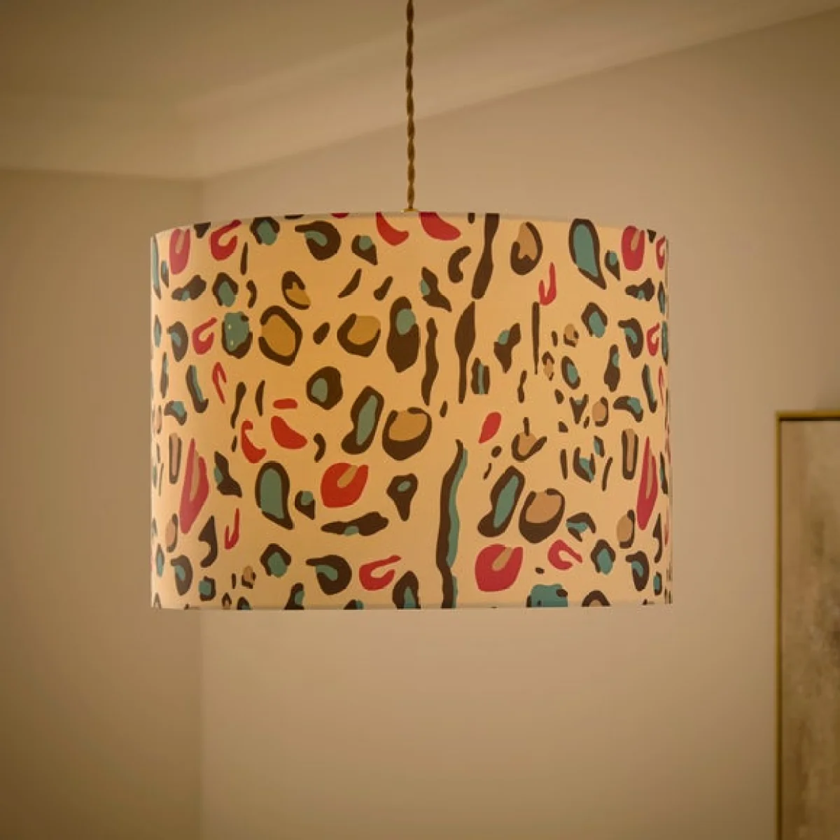 Maximal Leopard Print Easy Fit Drum Lamp Shade – image 2