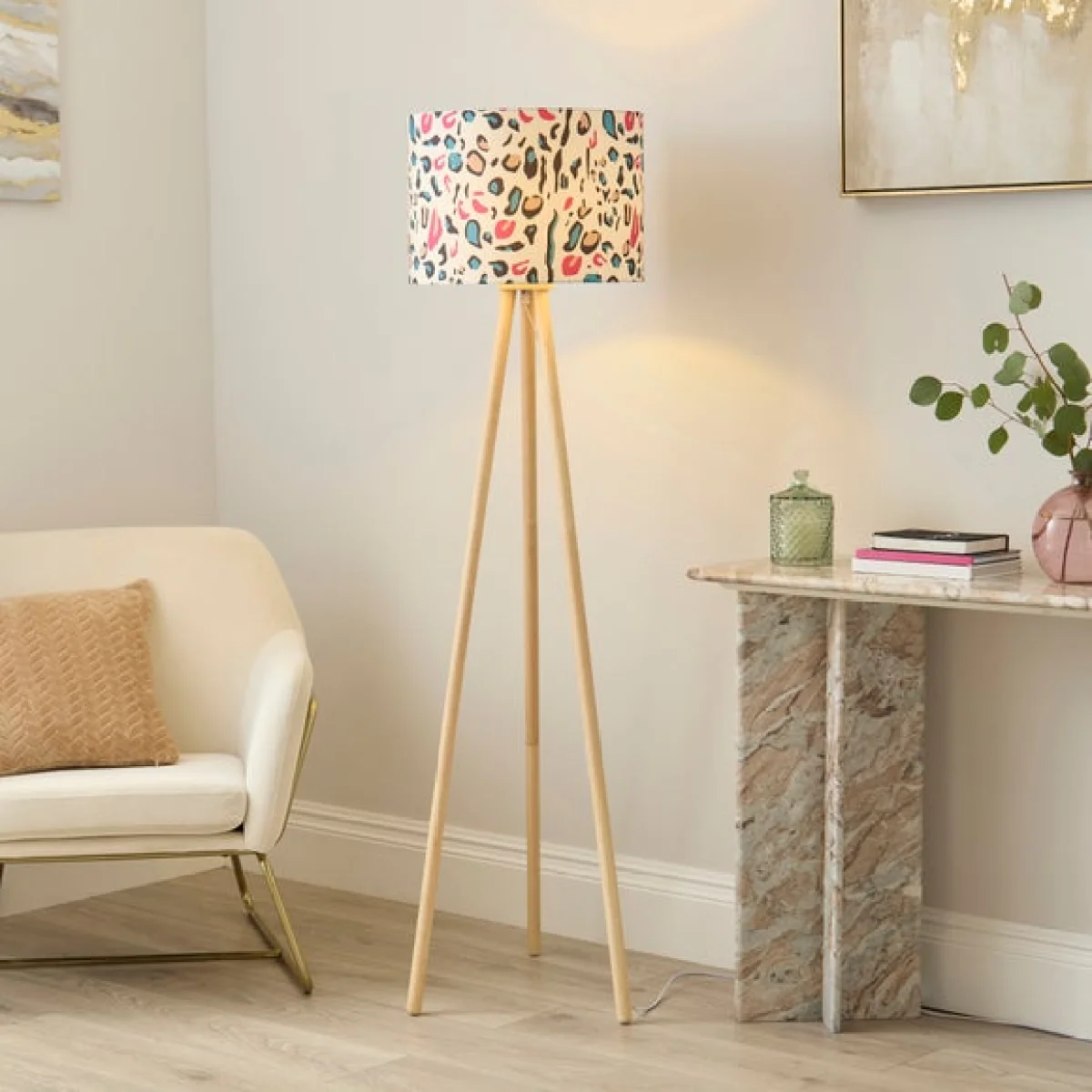 Maximal Leopard Print Easy Fit Drum Lamp Shade – image 3