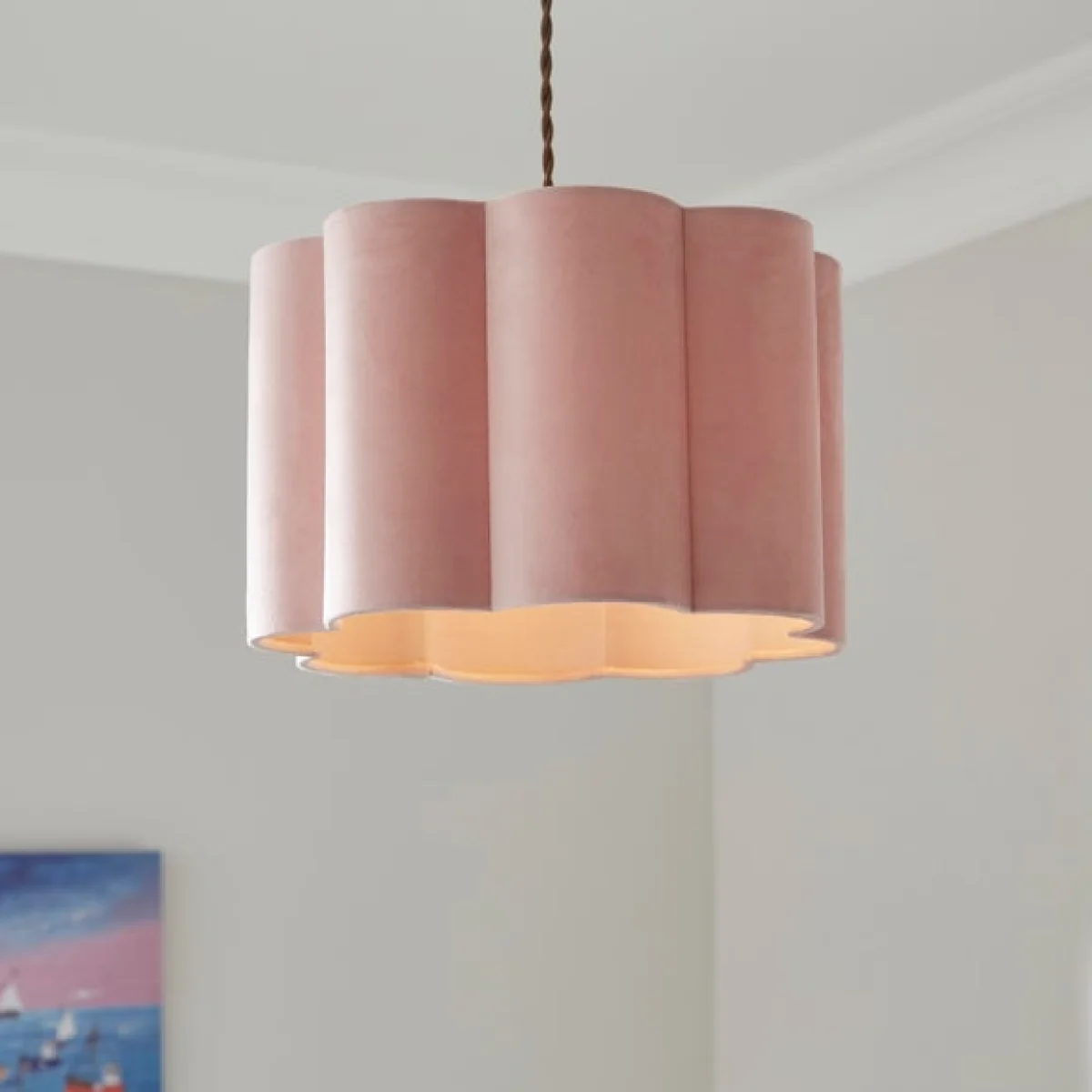 Alex Pleated Velvet Easy Fit Drum Lamp Shade – image 1