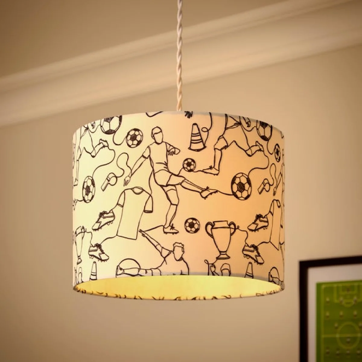 Football Doodle Easy Fit Lamp Shade – image 2