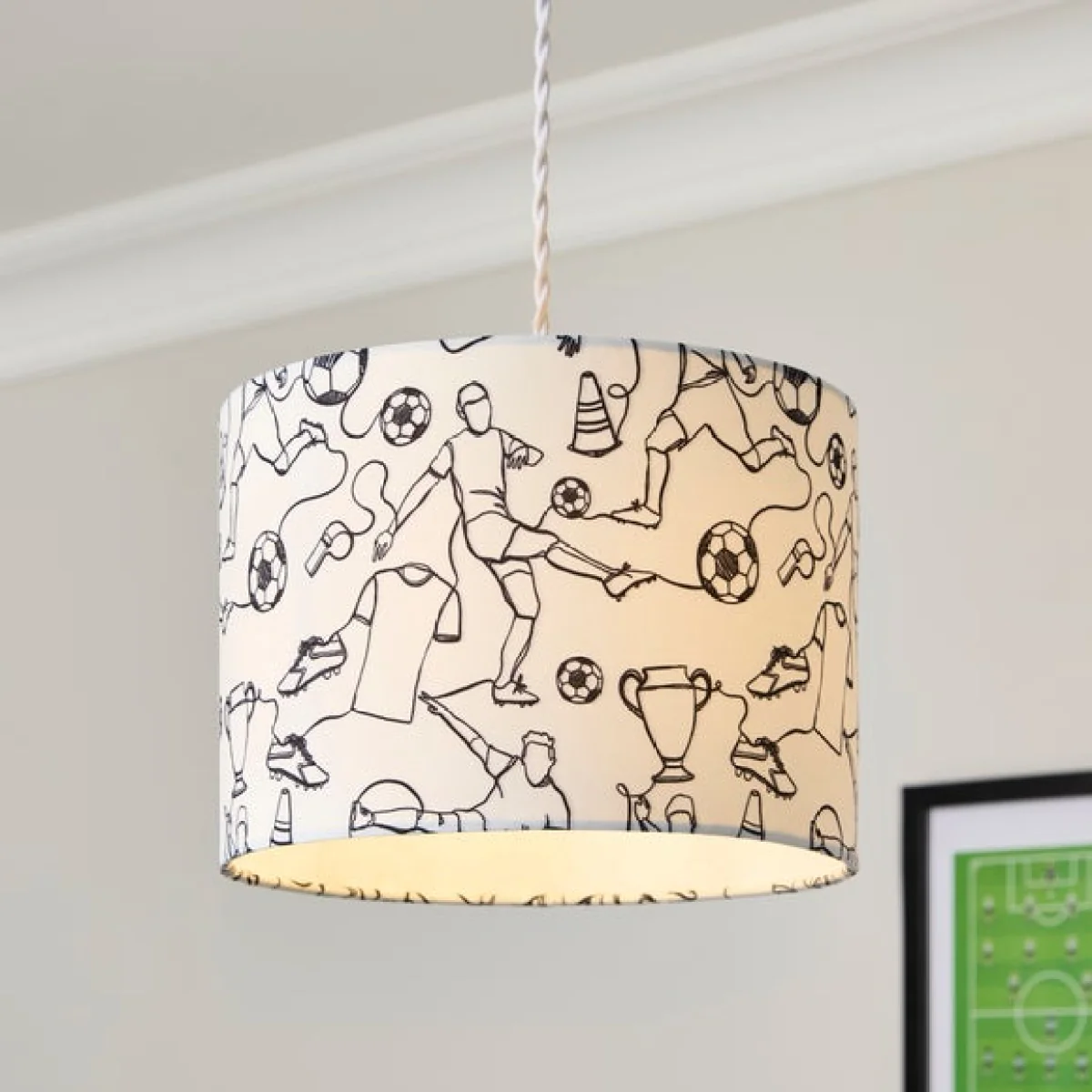 Football Doodle Easy Fit Lamp Shade – image 1