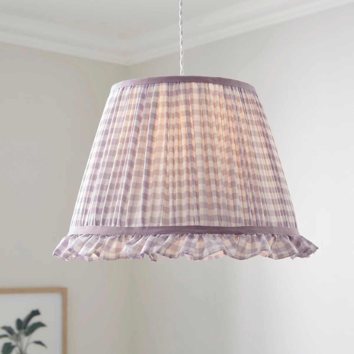 Carys Frilled Gingham Lamp Shade – image 1
