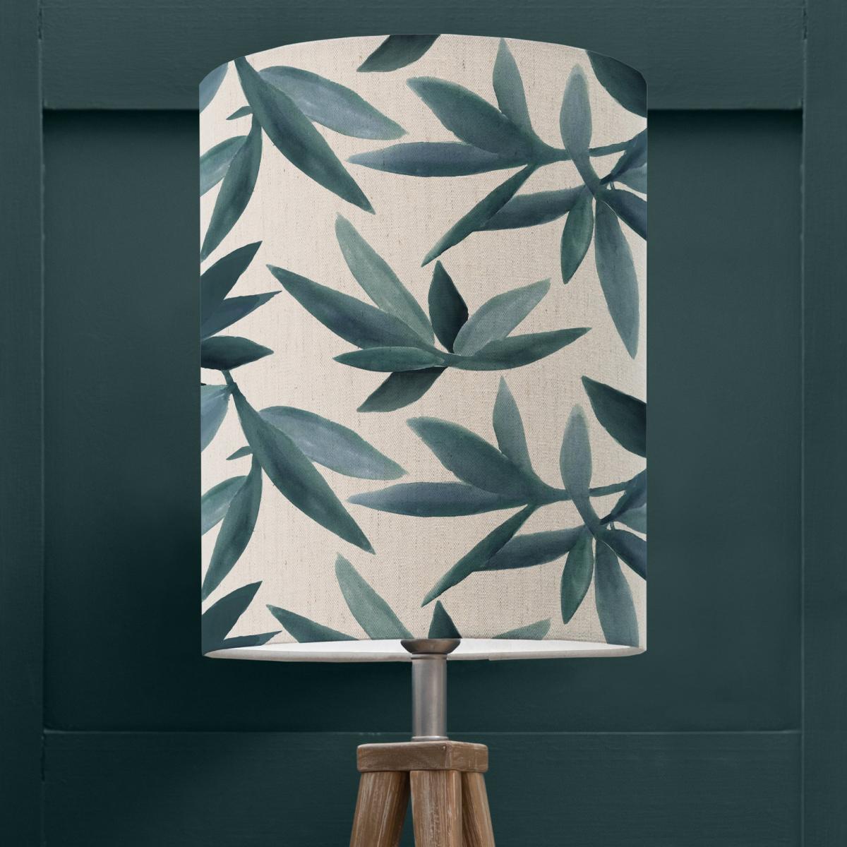 Silverwood Mini Print Cylinder Lamp Shade Silverwood River Blue – image 1