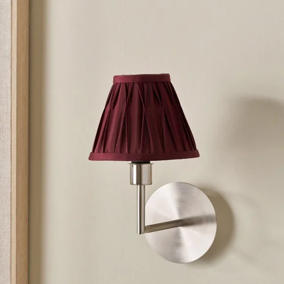 Pacific Lifestyle Garbo Silk Mix Pinch Pleat Tapered Candle Clip Lampshade – image 1