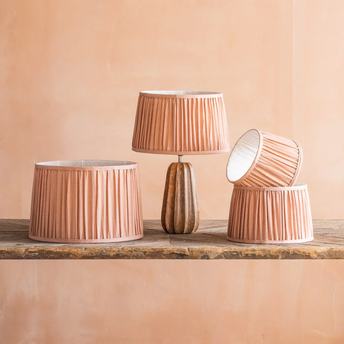 Graham and Green Dusty Pink Pleated Straight Empire Lampshade - 16 inch – image 1