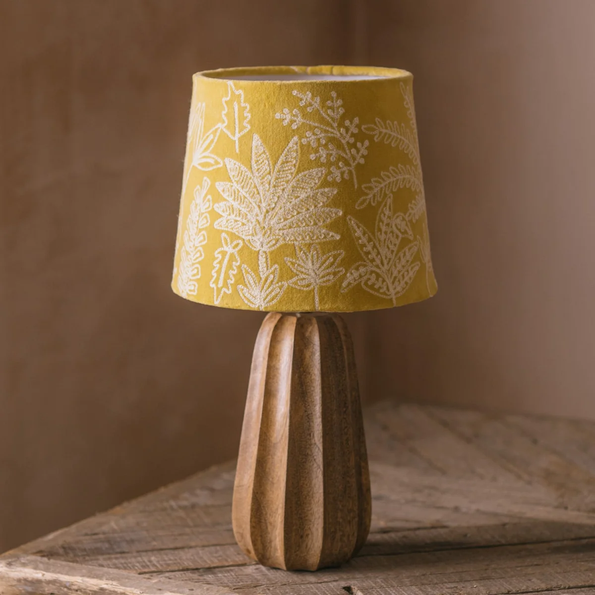 Graham and Green Mustard Jungle Embroidered Straight Empire Lampshade - 10 inch – image 2