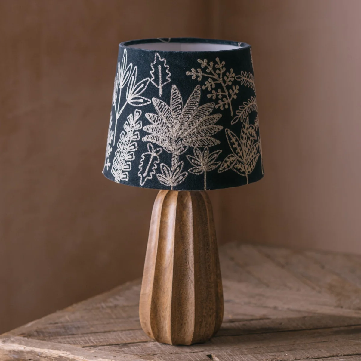 Graham and Green Mustard Jungle Embroidered Straight Empire Lampshade - 10 inch – image 3