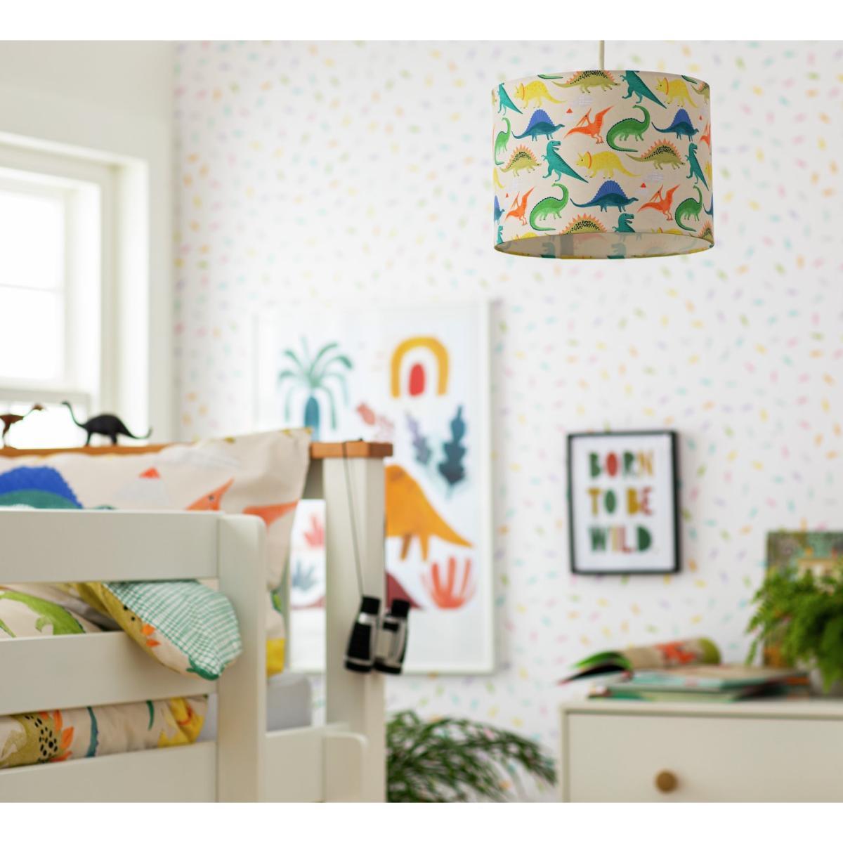 Habitat Kids Dino Print 25cm Drum Shade - Multicolour – image 6