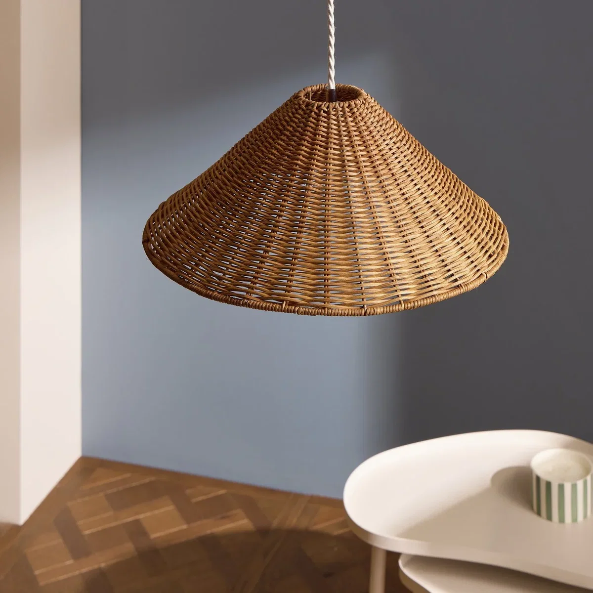Habitat Brown Rattan Cone Easy Fit Lampshade - 40cm – image 1