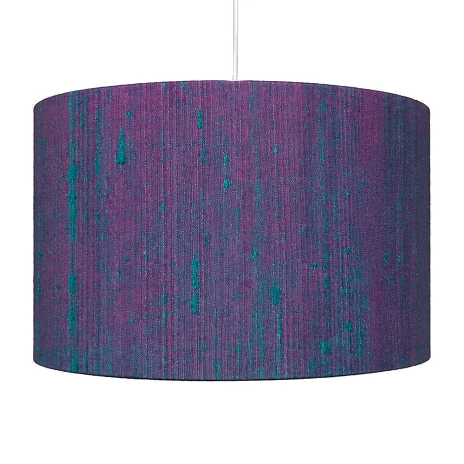 Heal's Dupion Silk Lampshade Peacock – image 1