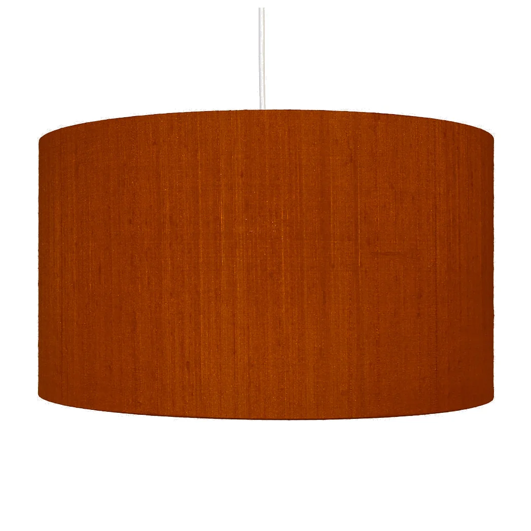 Heal's Dupion Silk Lampshade Burnt Orange – image 1