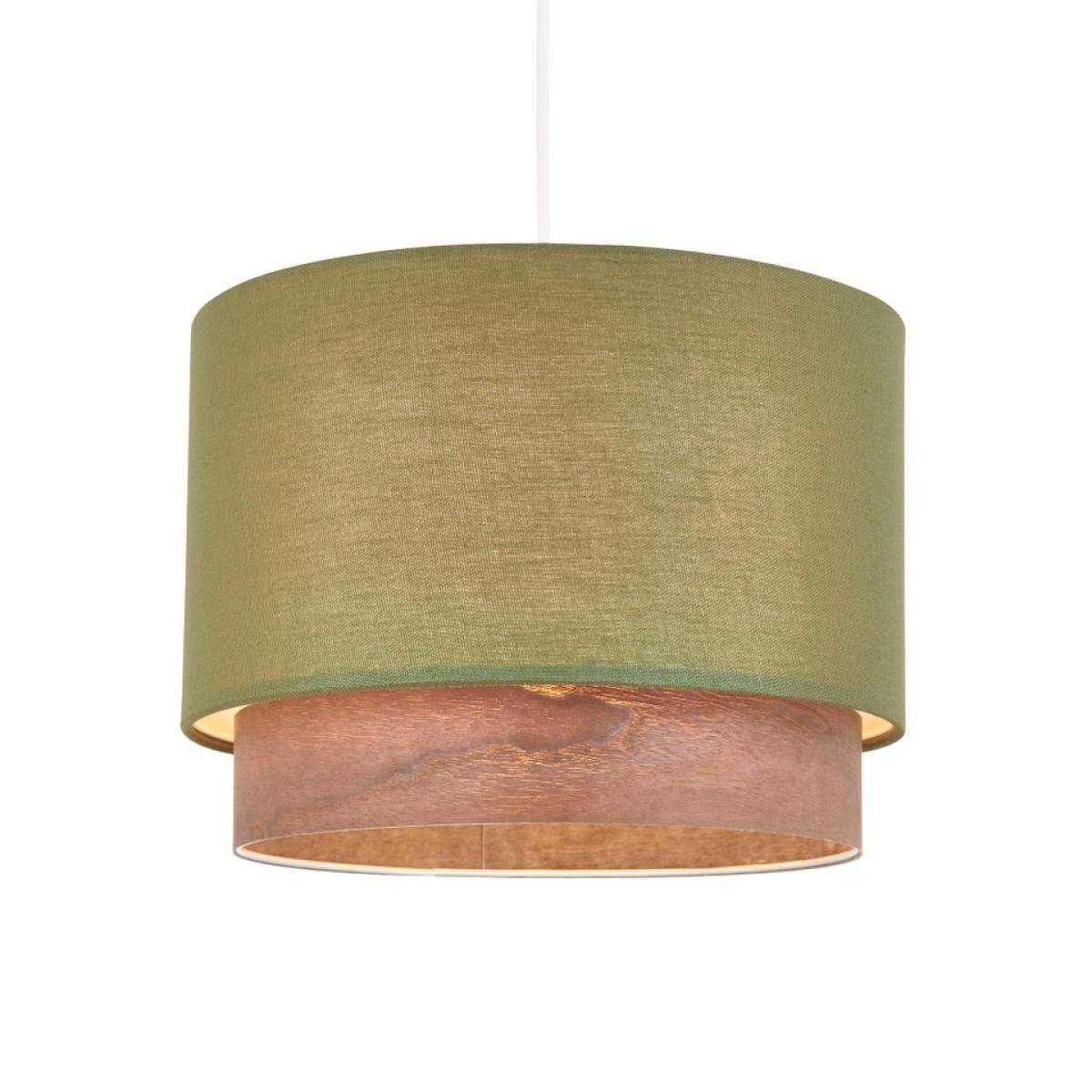 Trisha Linen & Wood Lamp Shade - Olive - 30cm – image 2
