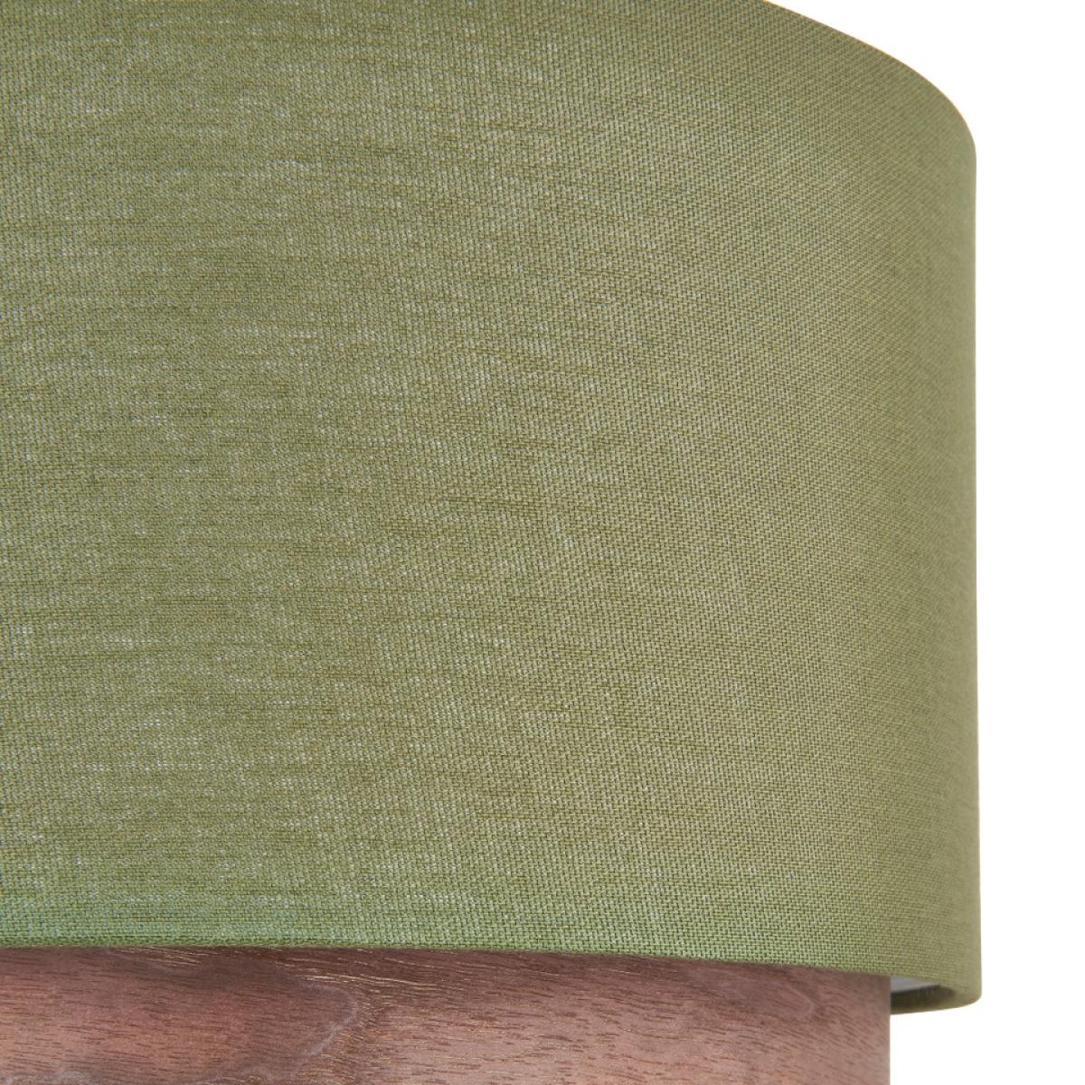 Trisha Linen & Wood Lamp Shade - Olive - 30cm – image 6