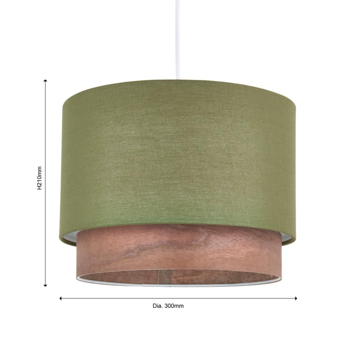 Trisha Linen & Wood Lamp Shade - Olive - 30cm – image 7