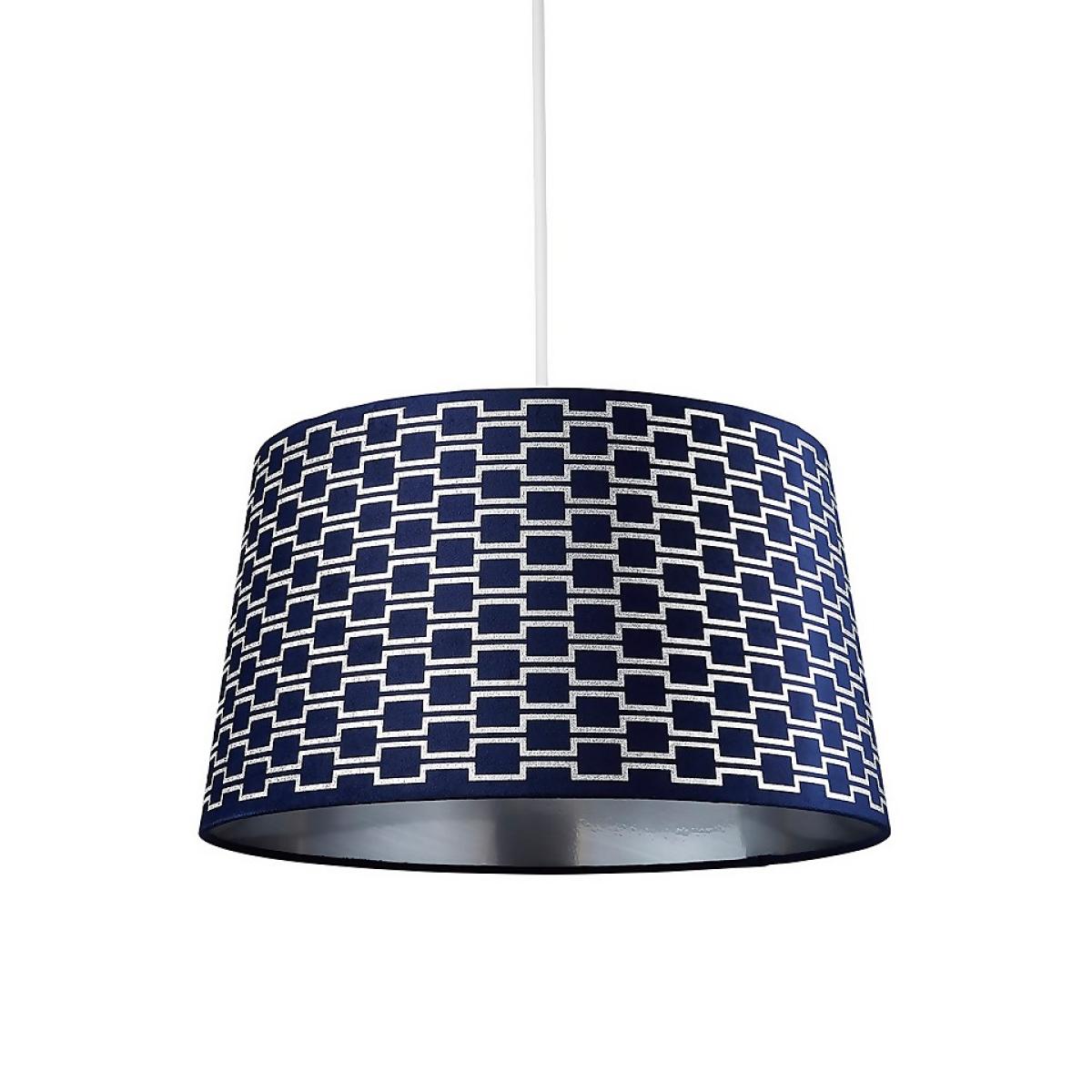 Mia Velvet 43cm Patterned Lamp Shade - Navy – image 3