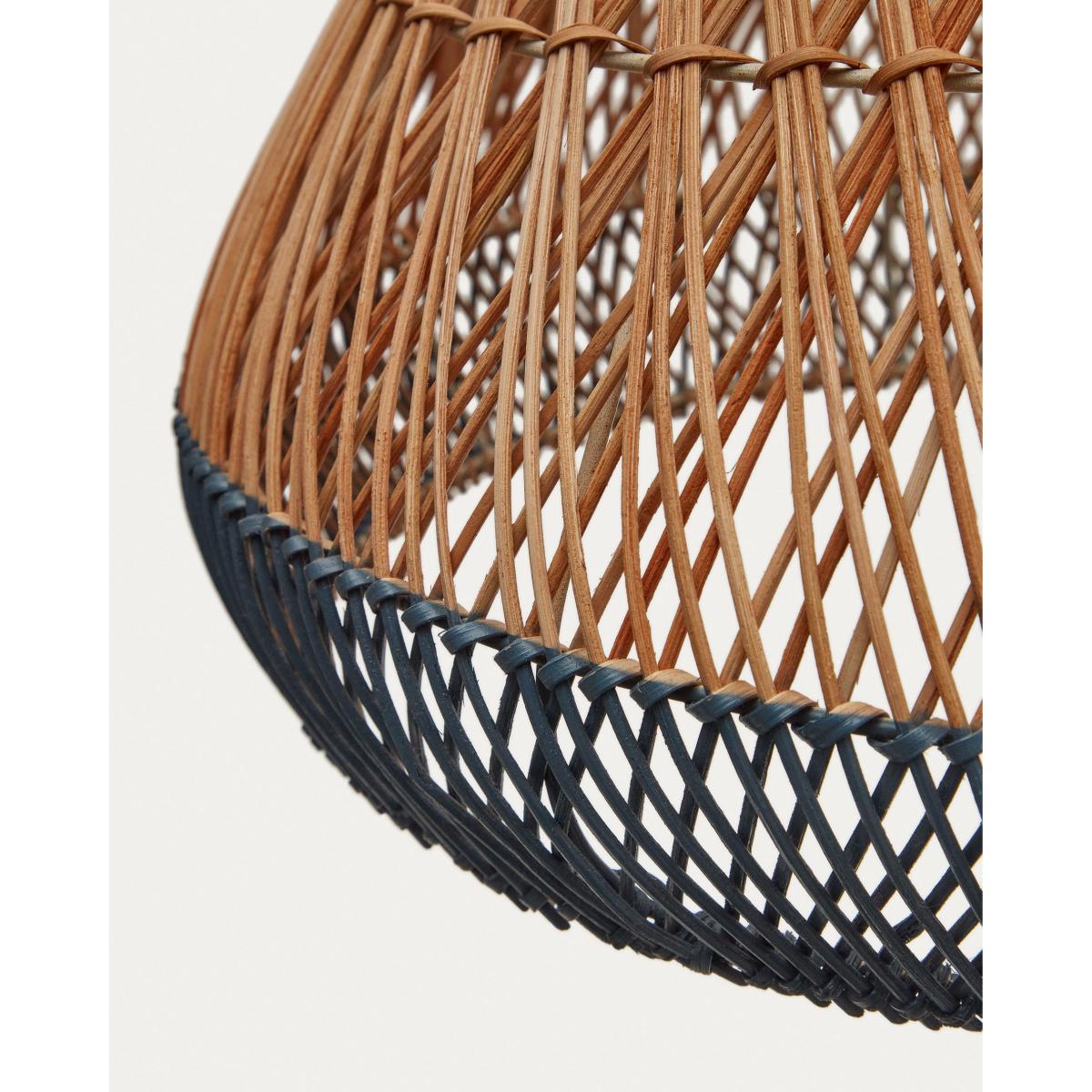 Daro rattan ceiling lamp shade with a natural and blue finish, Ø 45 cm – image 4