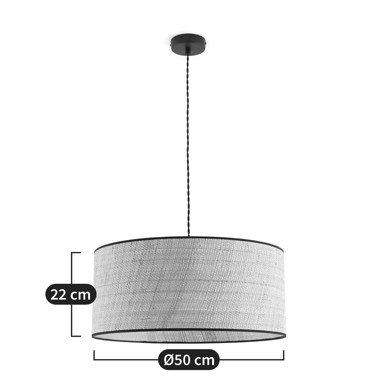 Dolkie 50cm Diameter Raffia Ceiling Lampshade – image 4