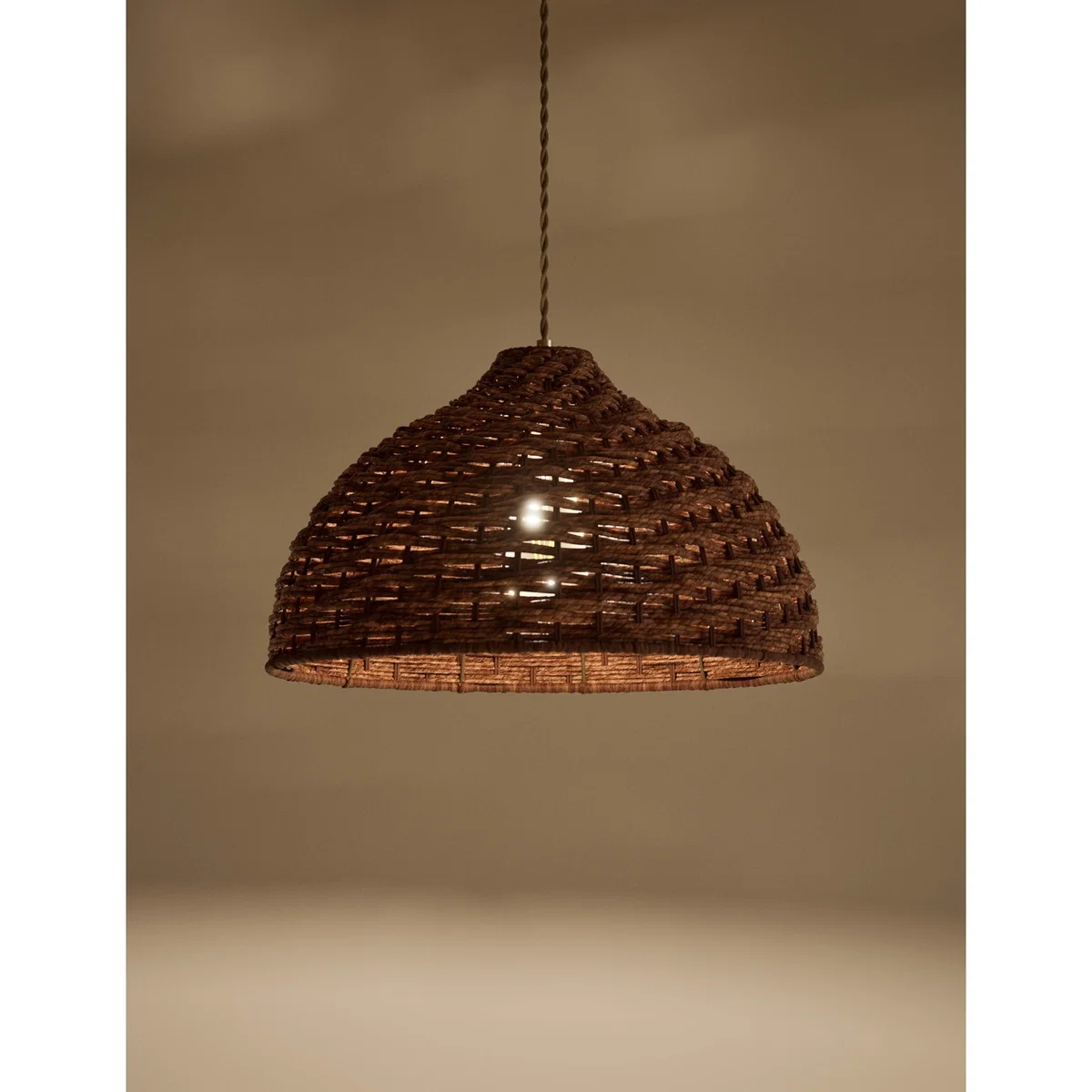 M&S Seagrass Bell Easy Fit Ceiling Lamp Shade Brown – image 2
