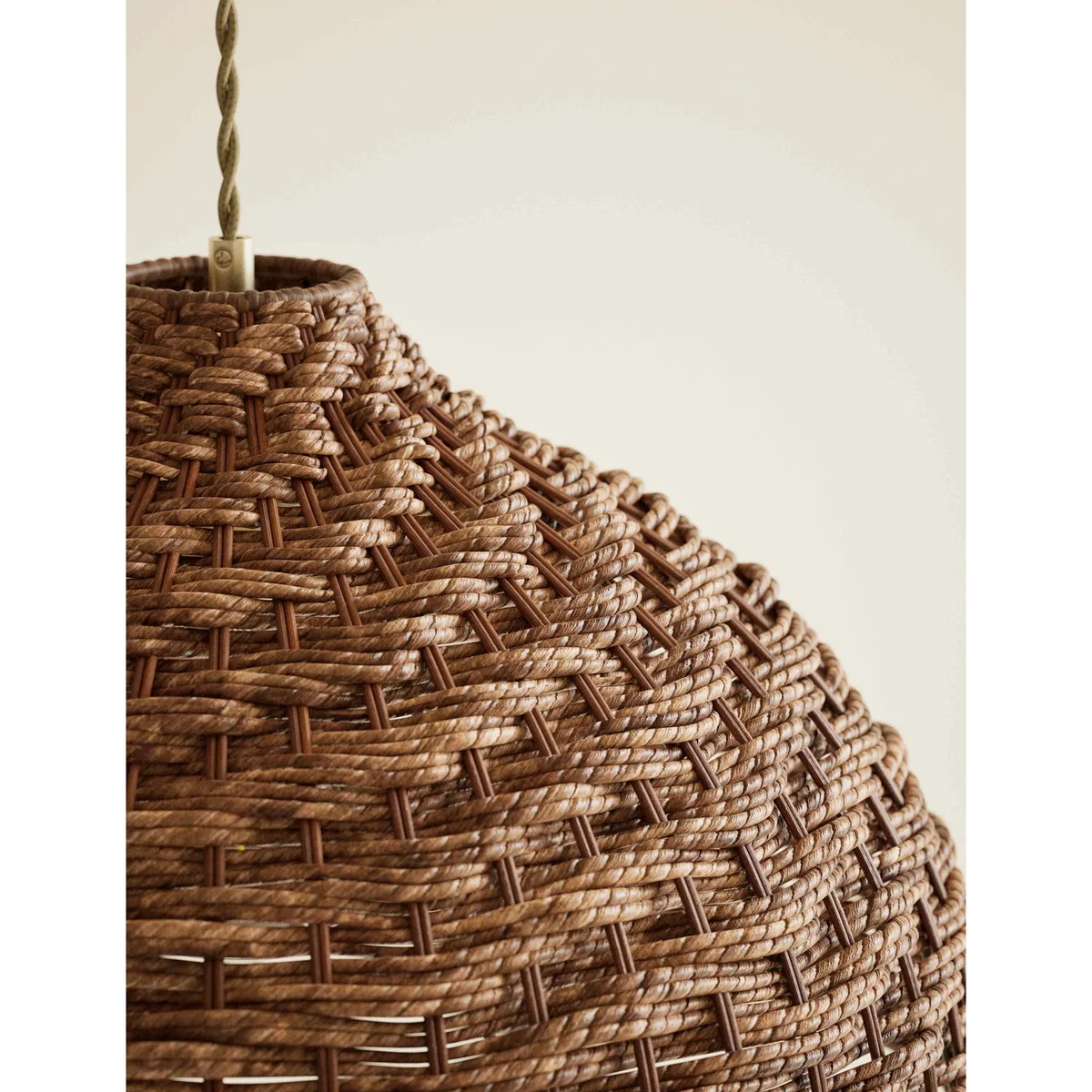 M&S Seagrass Bell Easy Fit Ceiling Lamp Shade Brown – image 3