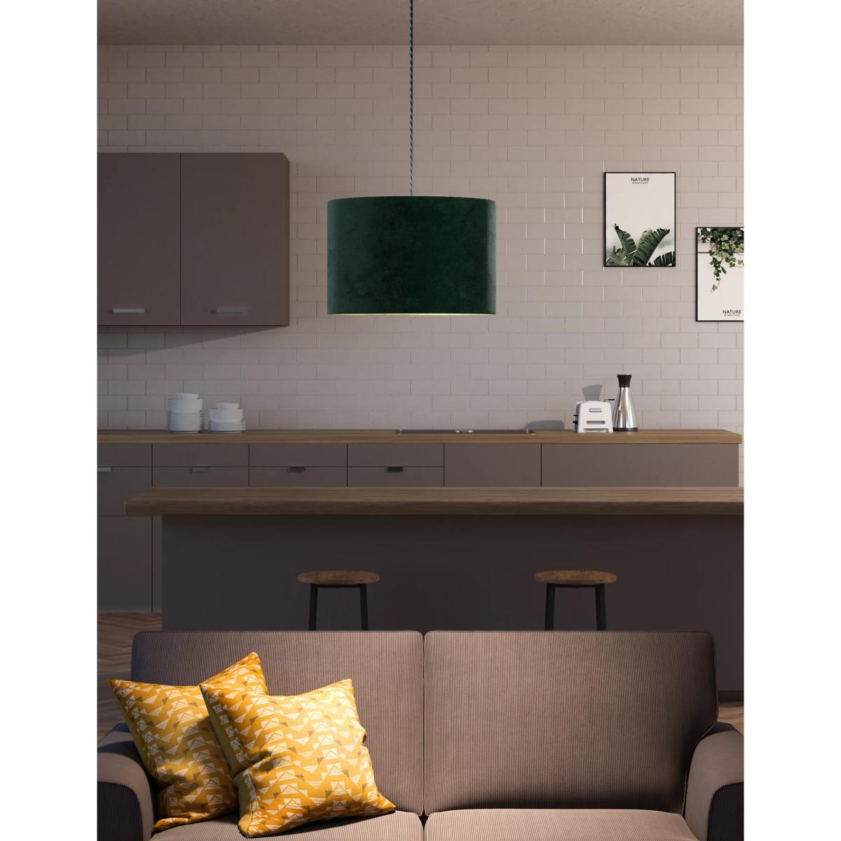 M&S Velvet Lamp Shade - Mink, Mink,Teal,Ivory,Light Blue,Latte,Duck Egg,Burnt Orange,Aubergine,Oxblood,Light Grey,Blush,Grey,Ochre,Forest Green,Navy – image 2